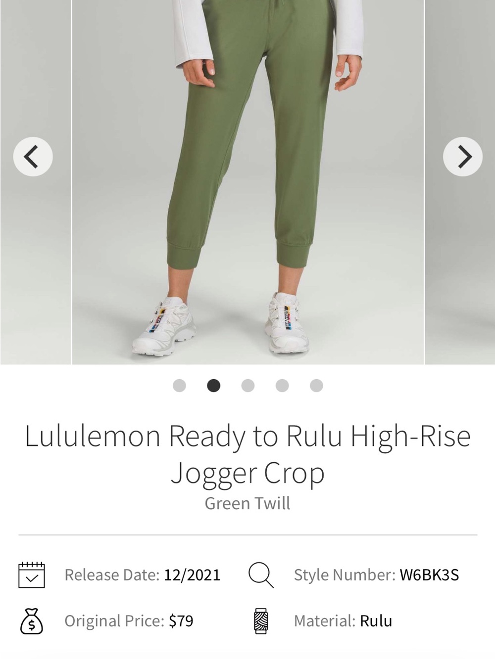lululemon athletica Olive Green Ready to Rulu High-Rise Jogger Crop